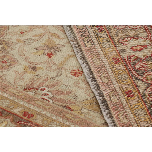 Beige Vintage Sivas Rug in Cream and Gold With Floral Medallion - Rug & Kilim For Sale - Image 8 of 8