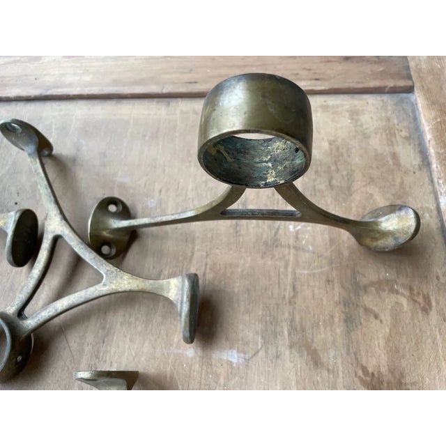 Brass Supports for Foot Bar, Set of 6, in Very Good conditions. Designed 1890 to 1919