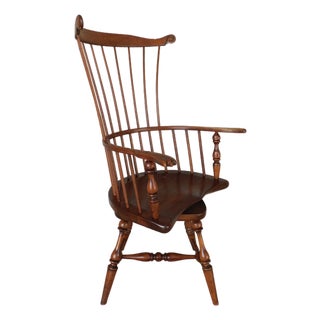 Custom Hand Made Pennsylvania Comb Back Swivel Windsor Armchair For Sale