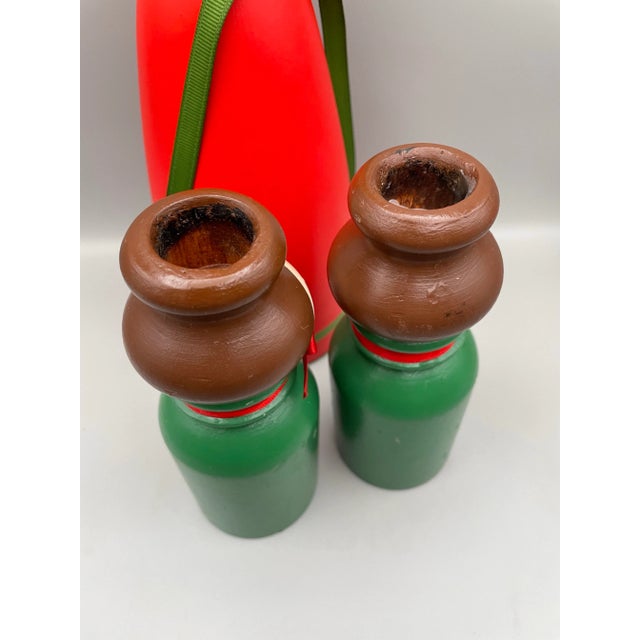 1970s 1970s Swedish Wooden Christmas Candle Holders- Set of 3 For Sale - Image 5 of 8