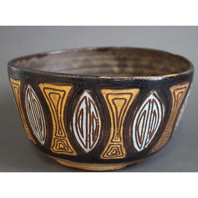 Brown Vintage French Ceramic Bowl by Alexandre Kostanda, 1960s For Sale - Image 8 of 11