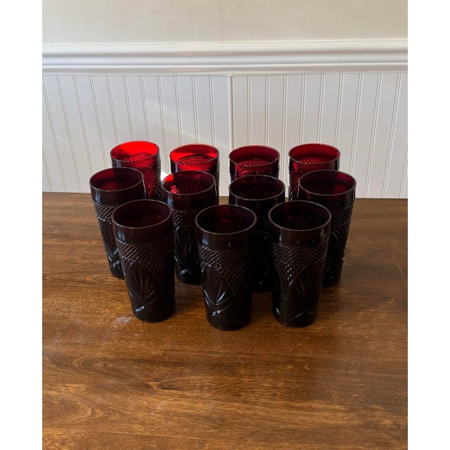 Glass Cristal D’Arques Durand Ruby Red Tumblers - 11pcs For Sale - Image 7 of 12