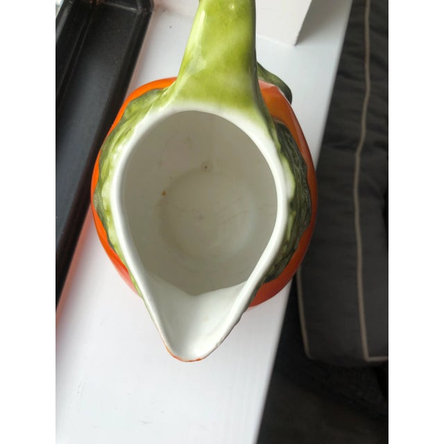 Late 20th Century 1980s Italian Ceramic Orange Table Pitcher For Sale - Image 5 of 7