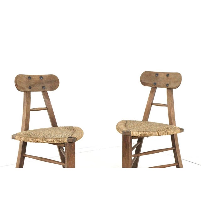 Brutalist Tripod Chairs, Set of 2 For Sale - Image 4 of 18