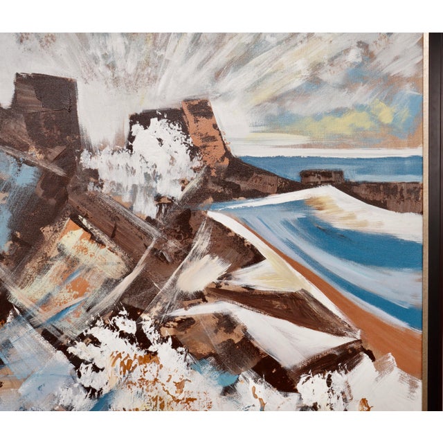 Brown 1970's Monumental Mountains Abstract Painting by Lee Reynolds For Sale - Image 8 of 11