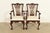 An outstanding pair of Chippendale or Georgian style armchairs or dining captain chairs By Drexel Heritage USA, 1992...