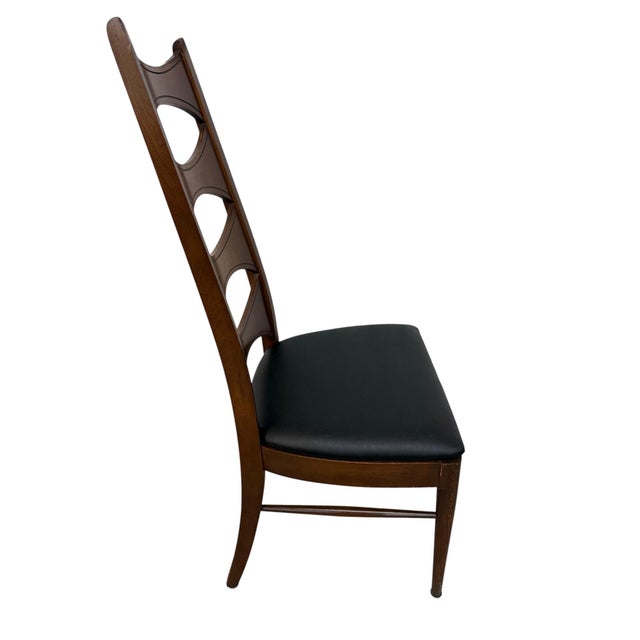 1960s Mid-Century Modern Kent Coffey Perspecta Catseye Walnut Dining Chairs - Set of 6 For Sale - Image 5 of 6