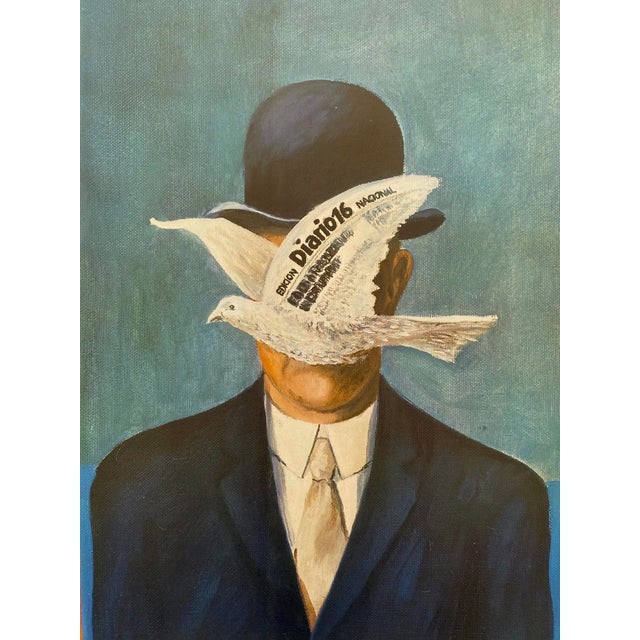 Metal Reinhard Gade " Diario 16 : Alternativa De Prensa Democratica " Vintage 1979 Surrealist Lithograph Print Framed Spain Democracy Political Poster For Sale - Image 7 of 14