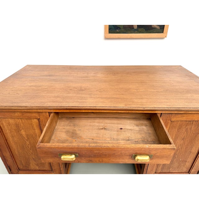 Double-Sided Oak Shop Counter, 1890s For Sale - Image 18 of 18