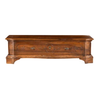 Antique French Provincial Walnut Bench With Drawer. For Sale