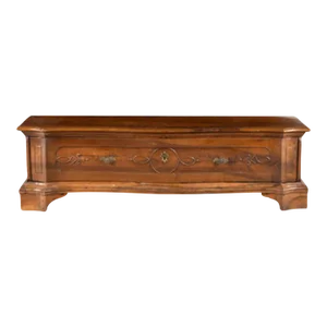 Antique French Provincial Walnut Bench With Drawer.