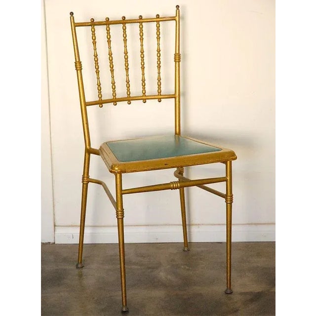 1950s Metal Chiavari Chairs - Set of 6 For Sale In Los Angeles - Image 6 of 8