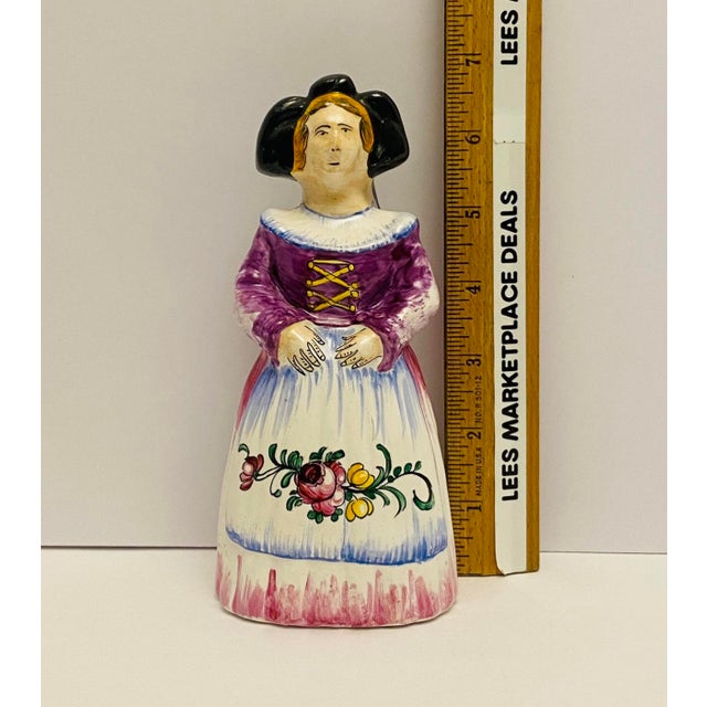 White Mid Century French Faience Figural Figurine Traditional Costume and Headdress For Sale - Image 8 of 8