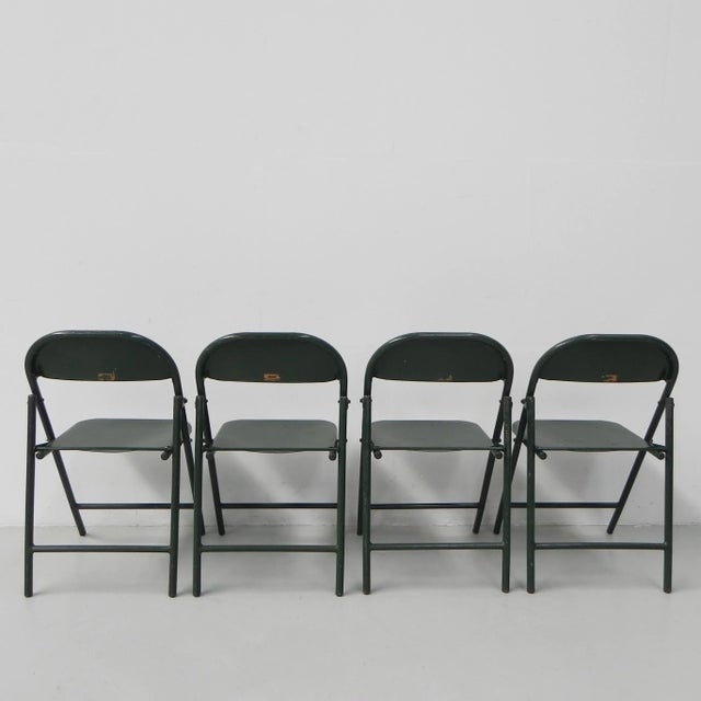 Industrial Steel Du-Al Folding Chairs from Dare Inglis, Set of 4 For Sale - Image 15 of 18