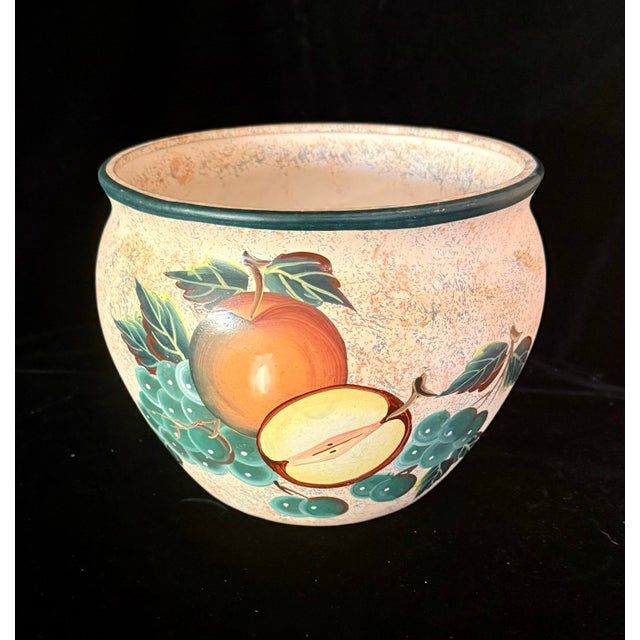 1980s Apple-Motif Ceramic Jardiniere For Sale - Image 11 of 11