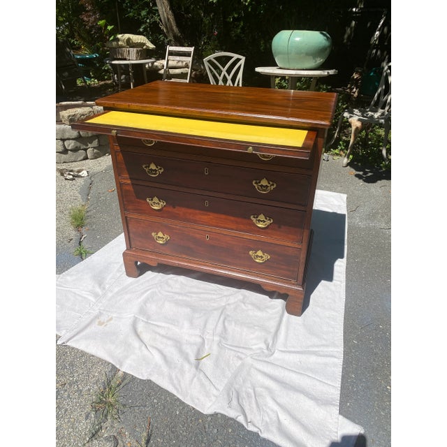 Late 18th Century Late 18th Century Antique Chippendale Chest With Writing Slide For Sale - Image 5 of 12