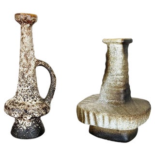 Ceramic Studio Pottery Vases from Piet Vest Ceramics, Netherlands, 1970s, Set of 2 For Sale