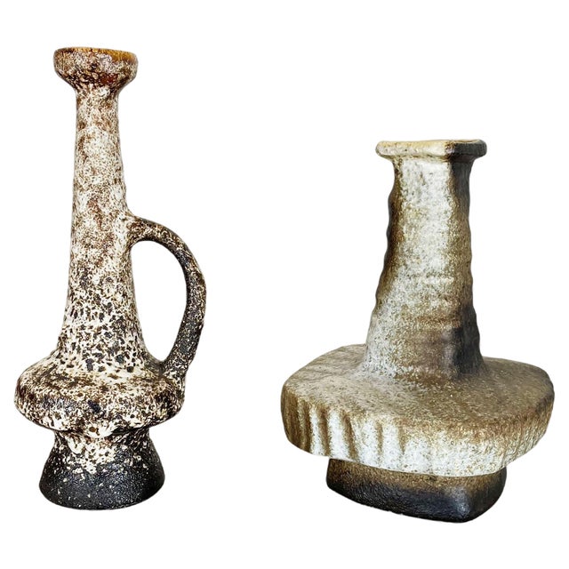 Ceramic Studio Pottery Vases from Piet Vest Ceramics, Netherlands, 1970s, Set of 2 For Sale