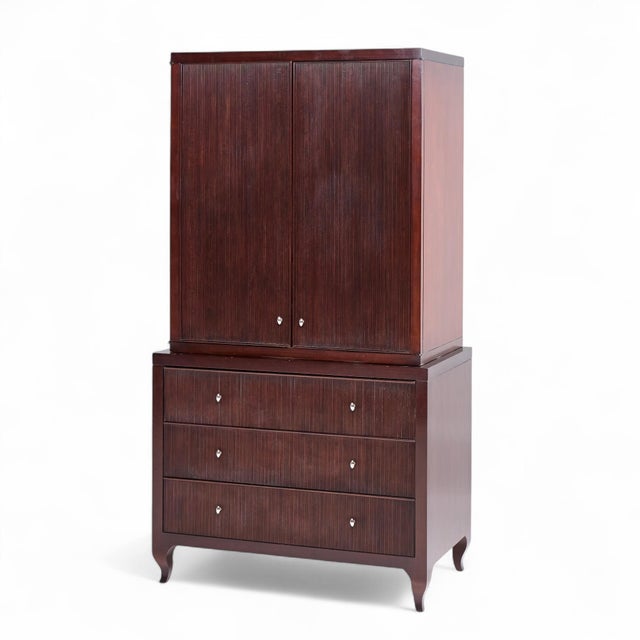 Contemporary Barbara Barry for Baker Furniture Mahogany Armoire For Sale - Image 3 of 8