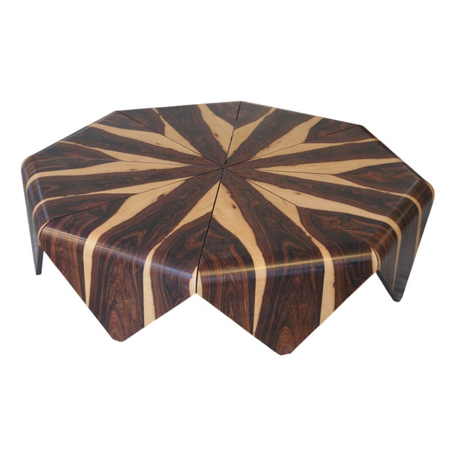 Petala Coffee Table in Cocobolo Wood by Jorge Zalszupin for l'Atelier Brazil, 1959 For Sale