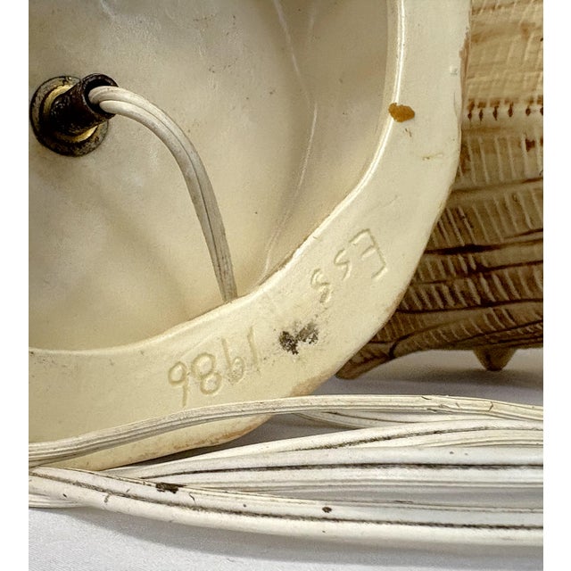 Vintage Ceramic Conch Shell Table Lamps C1986- A Pair For Sale - Image 16 of 18