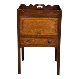 Antique Edwardian English Bedside Table Nightstand For Sale