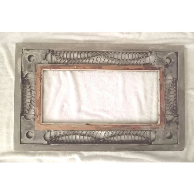 Antique American Early 20th Century Victorian Gesso And Wood/wicker Picture Frame. Embellished With Relief Scrolls And...