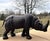 Vintage Leather Rhino Sculptural Footrest for your consideration. The Rhino is very large, measuring approx. 38 inches...