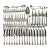 1970s Vintage Traditional Hollywood Regency Silver Plate Flatware - Set of 71 For Sale