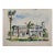 Henry Emil Salloch Original Watercolor on Paper Beachside Estate, 1945. For Sale