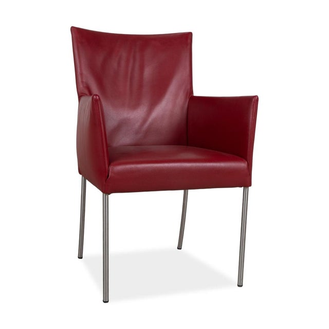 Modern Arc-E Dining Chairs in Red Leather from Bert Plantagie, Set of 4 For Sale - Image 3 of 14