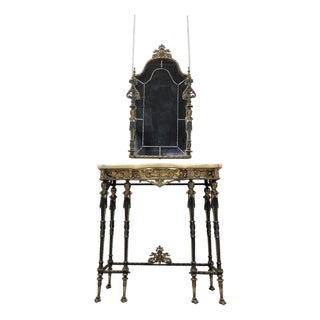 Antique Oscar Bach Style Console Table With Mirror For Sale