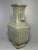 This is a beautiful Chinese Guan‑style celadon square vase with double ear handles. It features a fine crackle glaze all...