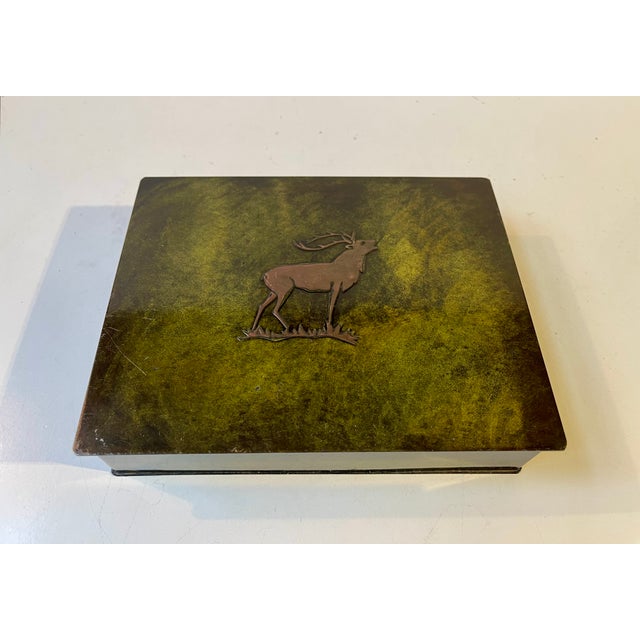 Art Deco Green Patinated Bronze Box by Holger Fridericias, 1930s For Sale - Image 12 of 12