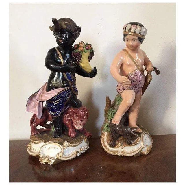 Early 19th Century Antique Early 19th C. English Derby Porcelain Figures Representing the Four Continents - Set 4 For Sale - Image 5 of 12