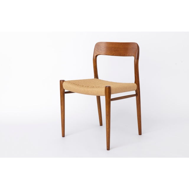 Vintage Model 75 Chairs in Oak by Niels Otto Møller, 1950s, Set of 6 For Sale - Image 4 of 11