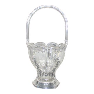 1920s Vintage Heisey Glass Basket Vase For Sale
