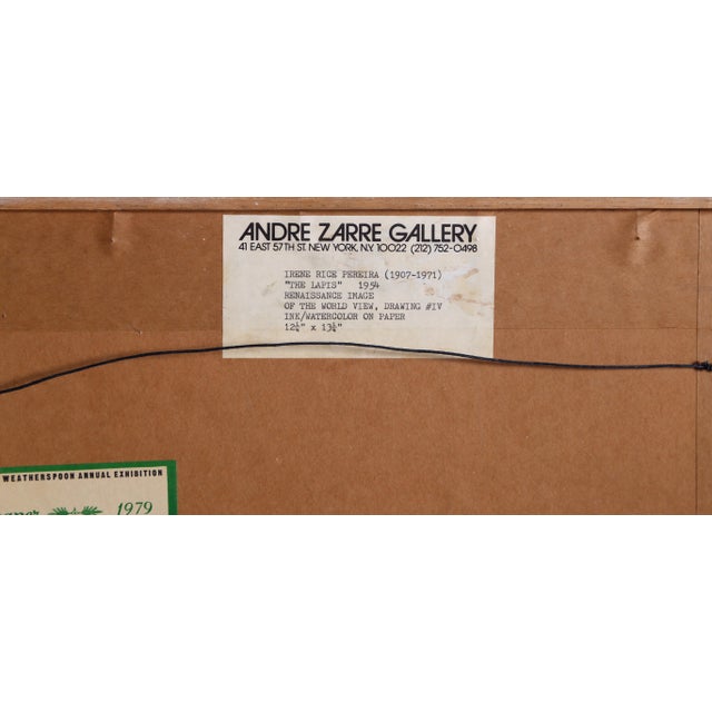 Art Deco The Lapis IV, Irene Rice Pereira Watercolor & Ink on Paper Painting For Sale - Image 3 of 5