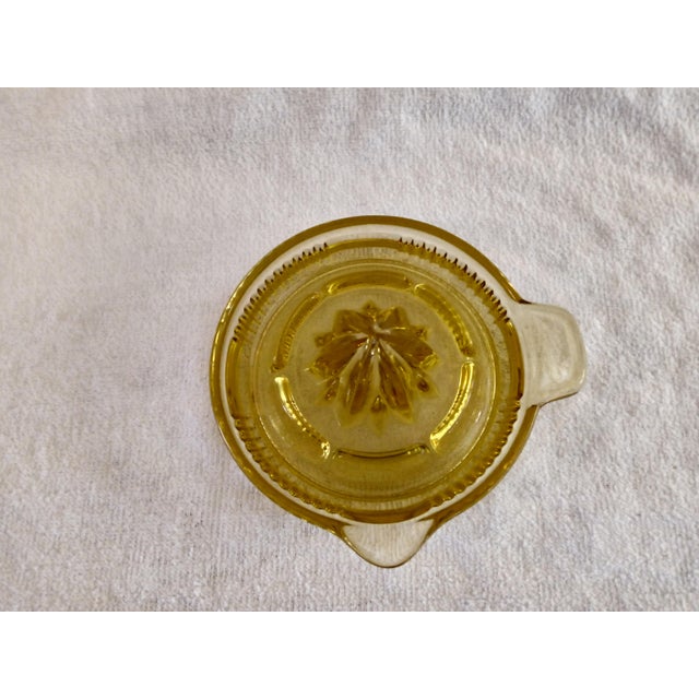 1930s Vintage 1930's Amber Depression Glass Citrus Juicer For Sale - Image 5 of 5