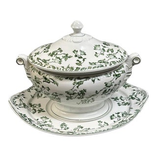Vintage Mottahedeh for Vista Alegre "Green Ivy" Porcelain Soup Tureen For Sale