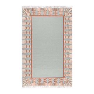 Part & Parcel Goods Wool Tassel Rug, 12' x 15', Sky Blue, Topaz and Eggshell For Sale