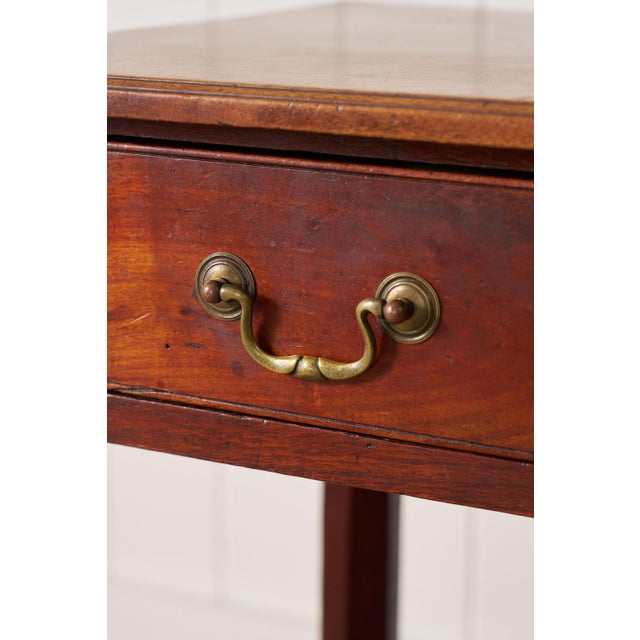 Early 19th Century Georgian Mahogany Single Drawer Side Table With Classic Swan Pulls For Sale - Image 13 of 13