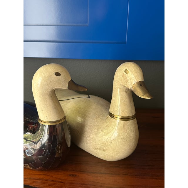 1980s Pair of Maitland-Smith Duck Bookends For Sale - Image 5 of 12