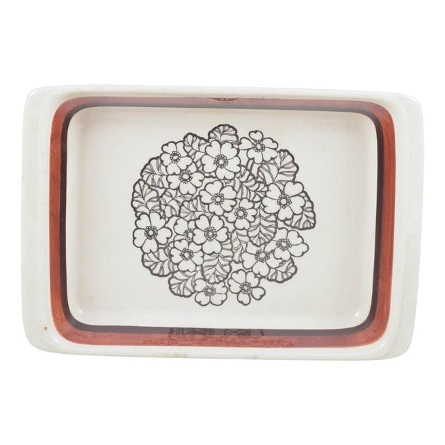 Vintage Swedish Rectangular Stoneware Agneta Dish from Gefle, 1970s For Sale