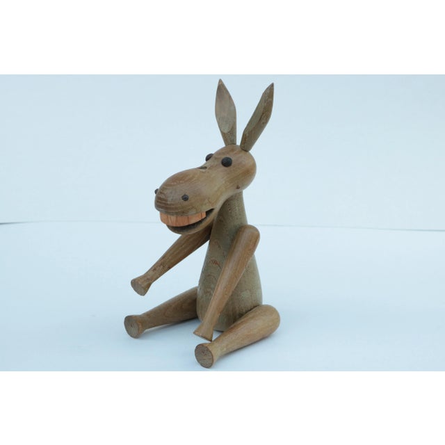 1959 articulated wooden donkey figure from Zoo-Line, Los Angeles.