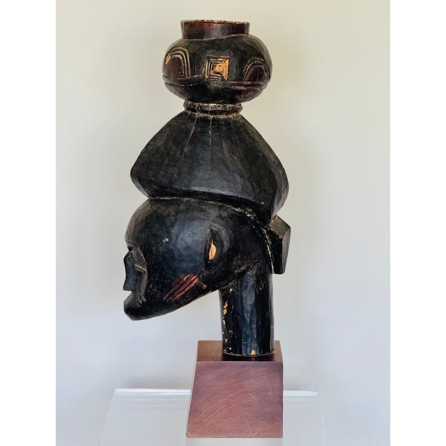 African 20th Century African Guro Wooden Head For Sale - Image 3 of 13