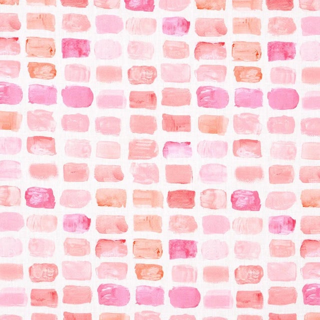 Schumacher Sample - Schumacher Palette Indoor/Outdoor Fabric, Blush For Sale - Image 4 of 4