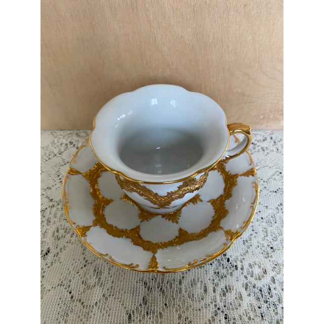 Meissen Gilded Tea Cup and Saucer.. | Chairish