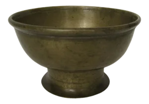 Early English or Dutch Footed Brass Bowl 17th Century