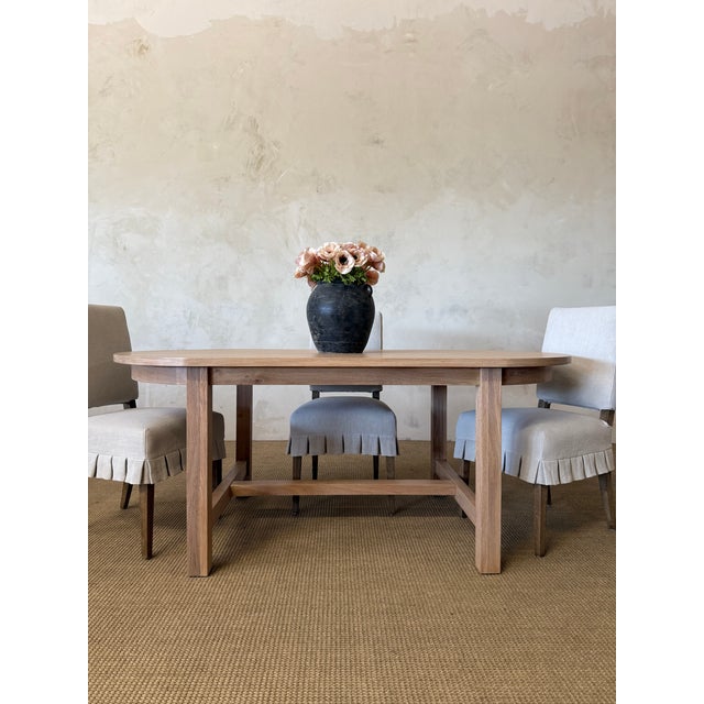 French Provincial Amber White Oak Dining Table in Natural Finish For Sale - Image 3 of 4
